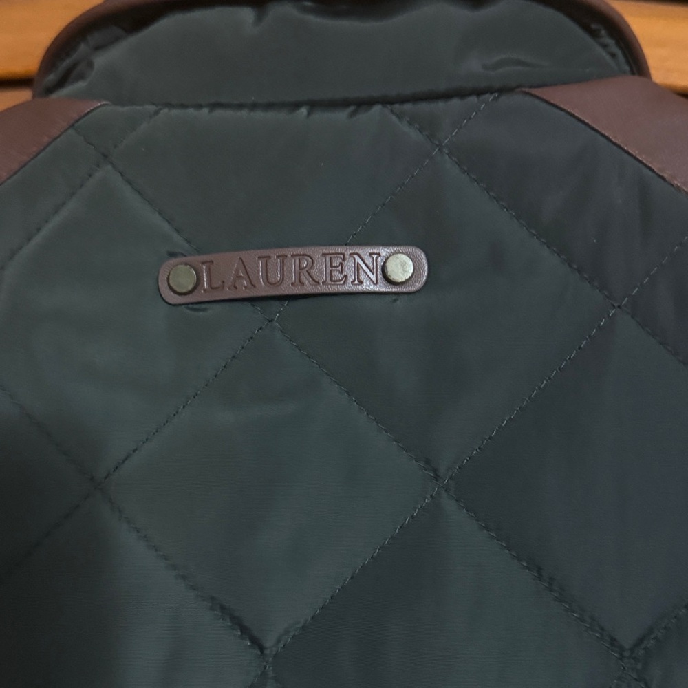 Ralph Lauren Green Quilted Vest with Brown Accents - Picture 5 of 6